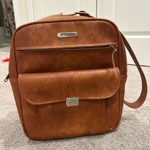 VINTAGE Samsonite Tan Leather Men's Messenger Bag